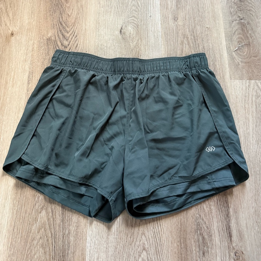 Women's Greenish Gray Athletic Running Shorts